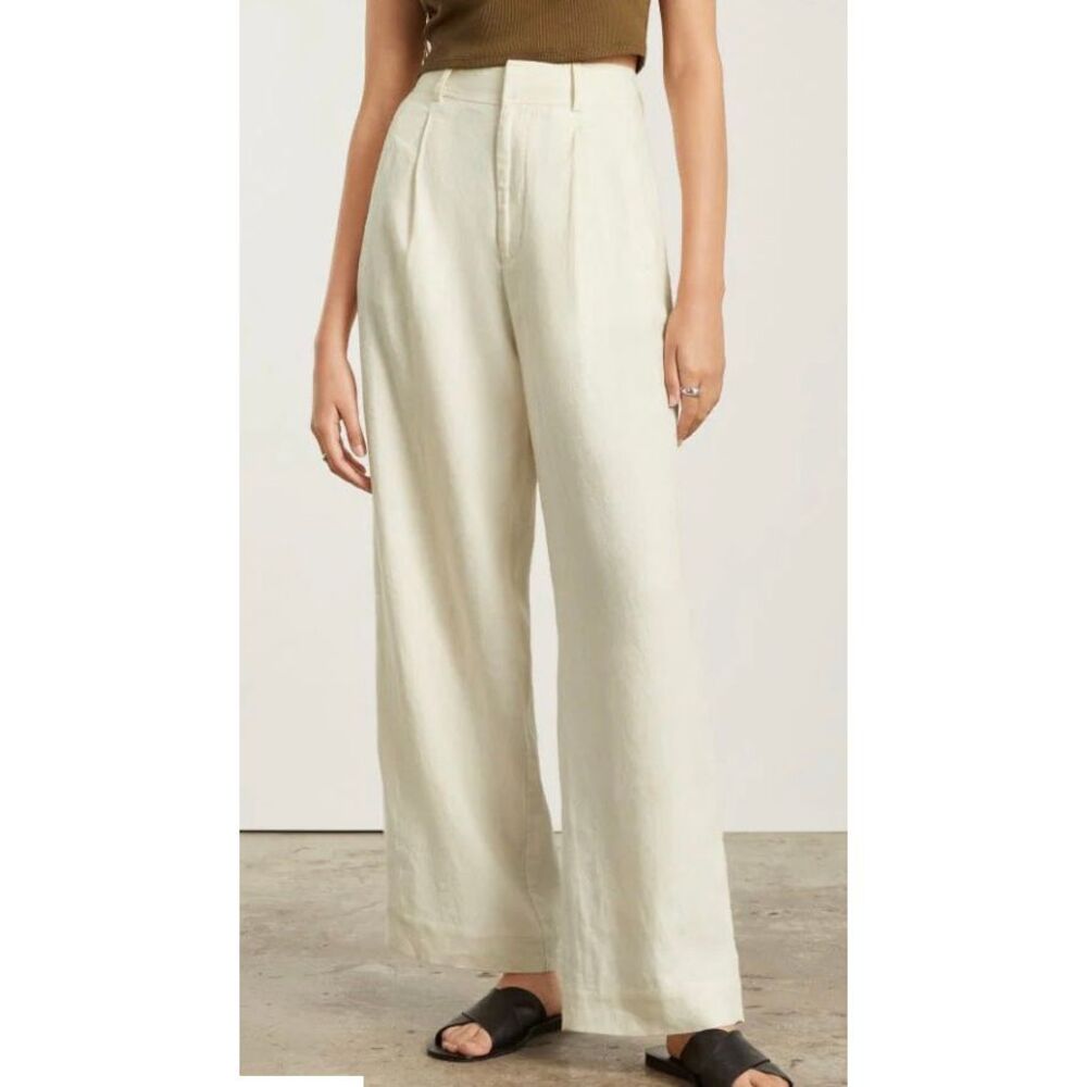 Everlane Way-Hi Linen drape pants in cream - S